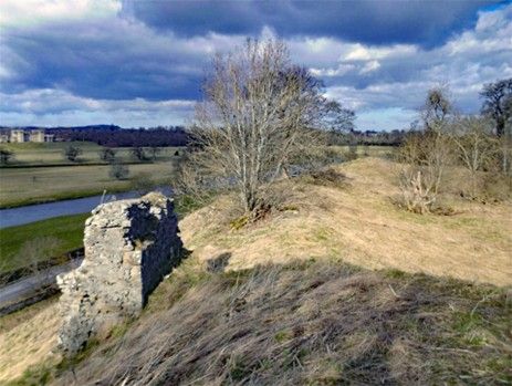 Two Castles - Roxburgh Castle ruins & Floors Castle in background